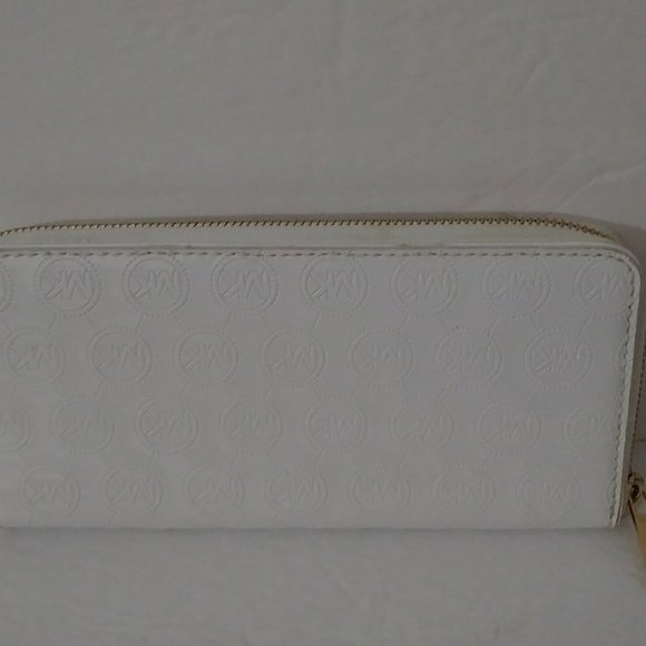 Michael Kors Women's Embossed Monogram White Wallet - Picture 4 of 14